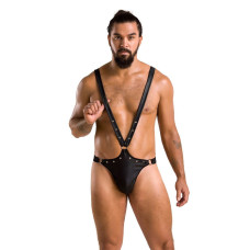 Мужское боди с люверсами Passion 028 Harry Black XXL/XXXL