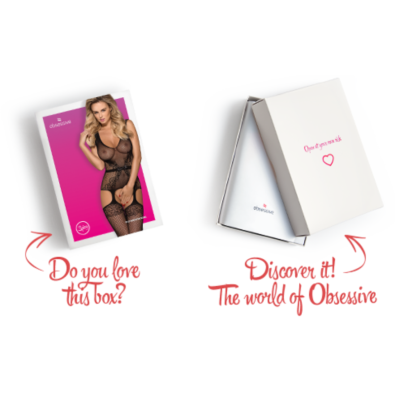 Бодистокинг Obsessive Bodystocking F217 элегантный силуэтный рисунок, имитация чулок black S/M/L Бодистокинг Obsessive Bodystocking F217 элегантный силуэтный рисунок, имитация чулок black S/M/L