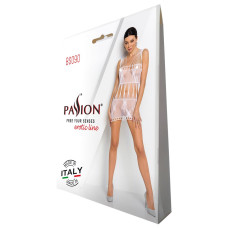 Бодистокинг - миниплатье с бабочками Passion BS090 white