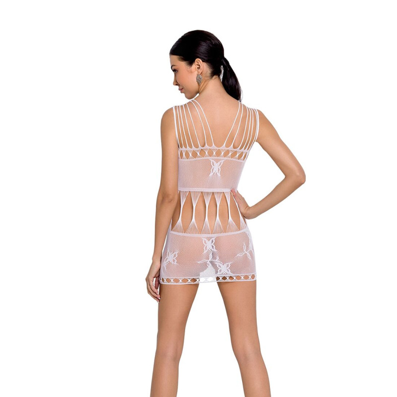 Бодистокинг - миниплатье с бабочками Passion BS090 white Бодистокинг - миниплатье с бабочками Passion BS090 white