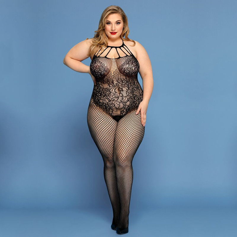 Бодистокинг JSY P91168 Черный Plus Size Бодистокинг JSY P91168 Черный Plus Size