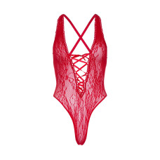 Кружевное боди Leg Avenue Floral lace thong teddy Red one size