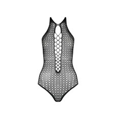 Бодистокинг из декольте Passion BS088 black, имитация корсетной шнуровки