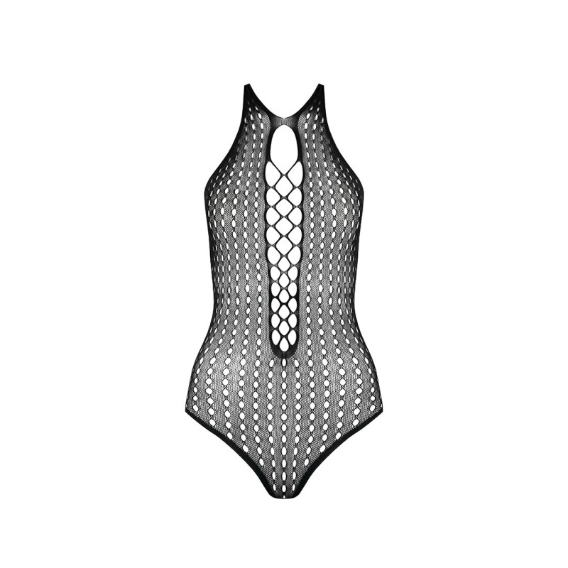 Бодистокинг из декольте Passion BS088 black, имитация корсетной шнуровки Бодистокинг из декольте Passion BS088 black, имитация корсетной шнуровки