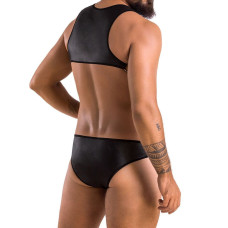 Чоловіче шкіряне боді Passion 056 Adam Black S/M