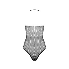 Бодистокинг из декольте Passion BS088 black, имитация корсетной шнуровки