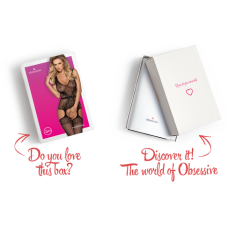 Бодистокинг Obsessive Bodystocking F217 элегантный силуэтный рисунок, имитация чулок black XL/XXL