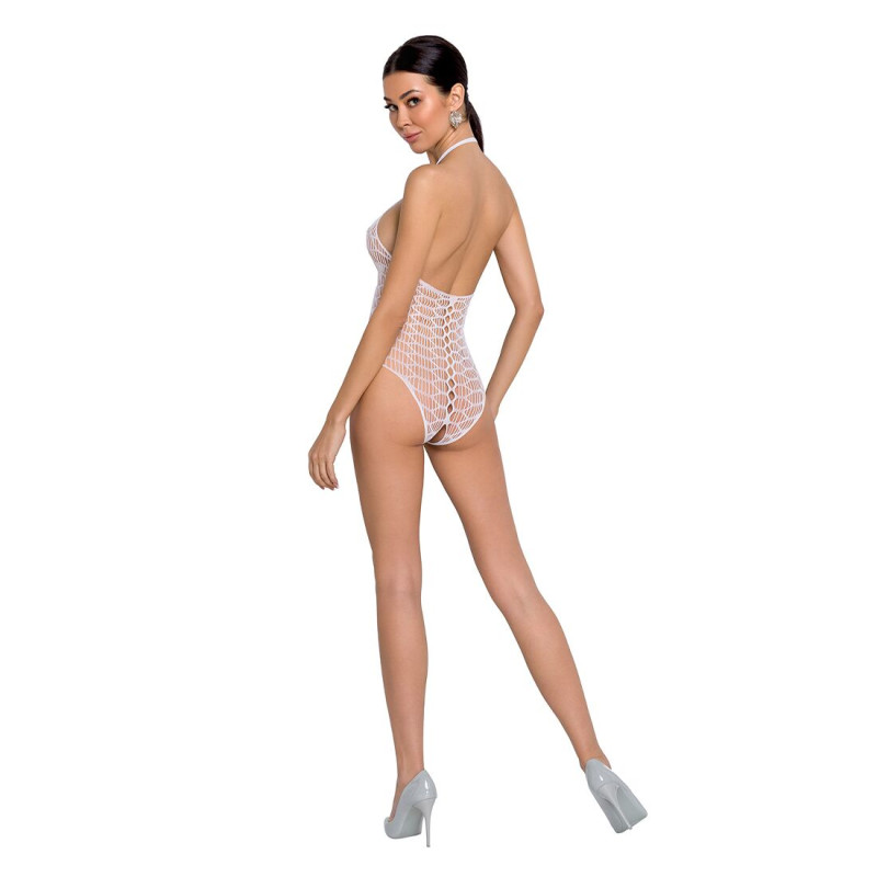 Бодистокинг в большую сетку Passion BS087 white Бодистокинг в большую сетку Passion BS087 white