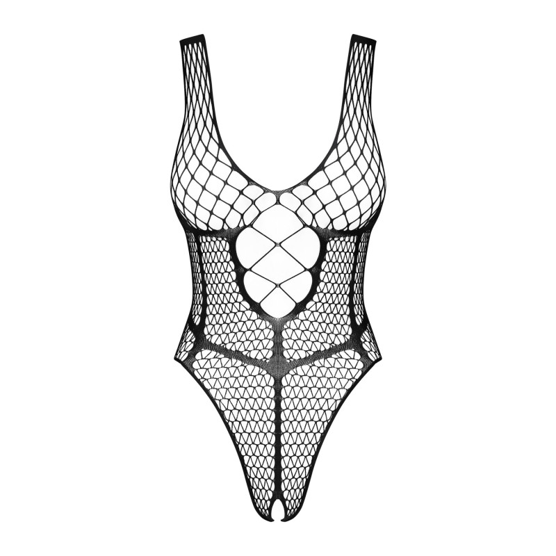 Бодістокінг із великої сітки з доступом Obsessive B117 teddy чорний S/M/L Бодістокінг із великої сітки з доступом Obsessive B117 teddy чорний S/M/L