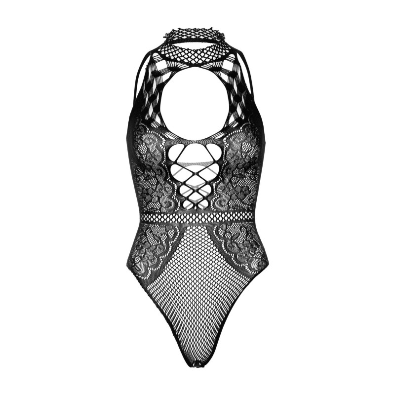 Боди Leg Avenue Net and lace halter bodysuit Black OS Боди Leg Avenue Net and lace halter bodysuit Black OS