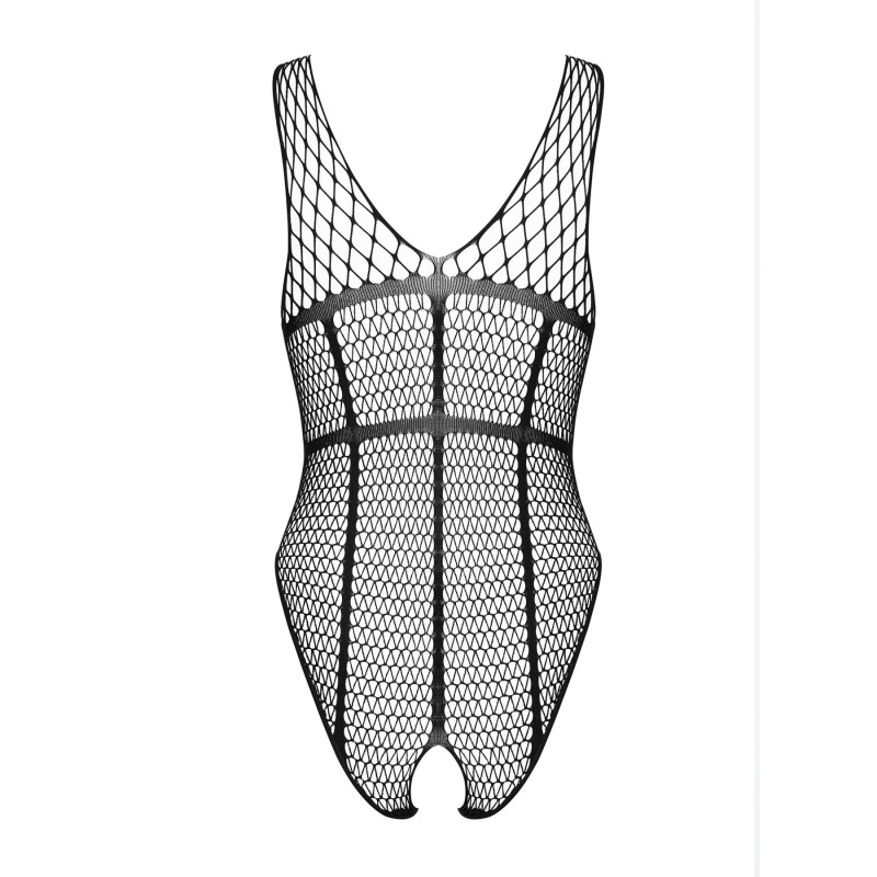 Бодістокінг із великої сітки з доступом Obsessive B117 teddy чорний S/M/L Бодістокінг із великої сітки з доступом Obsessive B117 teddy чорний S/M/L