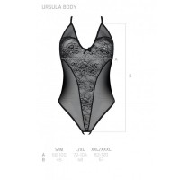 Боди с ажурным декором и открытым шагом Passion Ursula Body black L/XL
