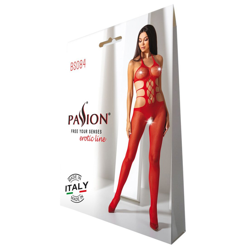 Еротичний бодістокінг Passion BS084 red Еротичний бодістокінг Passion BS084 red