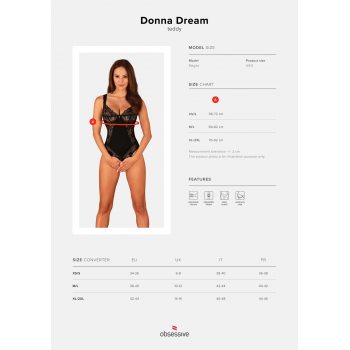 Obsessive Donna Dream crotchless teddy черный XL/2XL