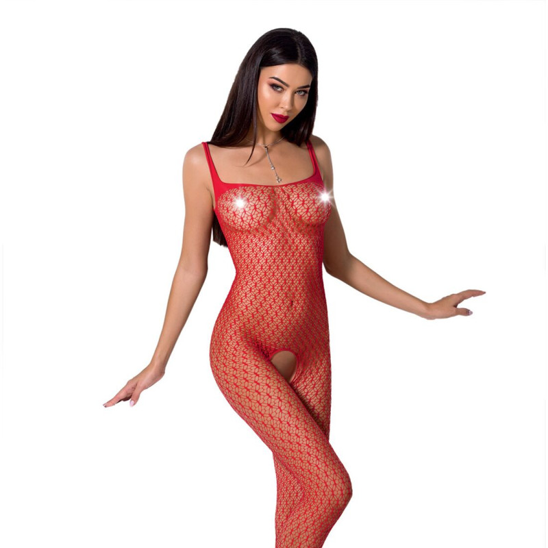 Бодістокінг Passion BS071 red, комбінезон на бретелях Бодістокінг Passion BS071 red, комбінезон на бретелях