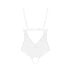 Эротическое полупрозрачное боди Obsessive Heavenlly crotchless teddy белый M/L