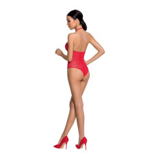 Бодистокинг из декольте Passion BS088 red, имитация корсетной шнуровки