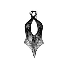 Мереживне тедді Leg Avenue Lace and net halter teddy Black One size