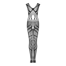 Сетчатый бодистокинг с вырезами и рисунком Obsessive Bodystocking G328 черный S/M/L