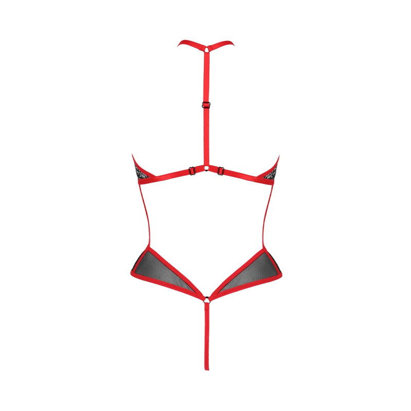 Сетчатое боди с кружевом на груди Passion SATARA BODY red S/M Сетчатое боди с кружевом на груди Passion SATARA BODY red S/M