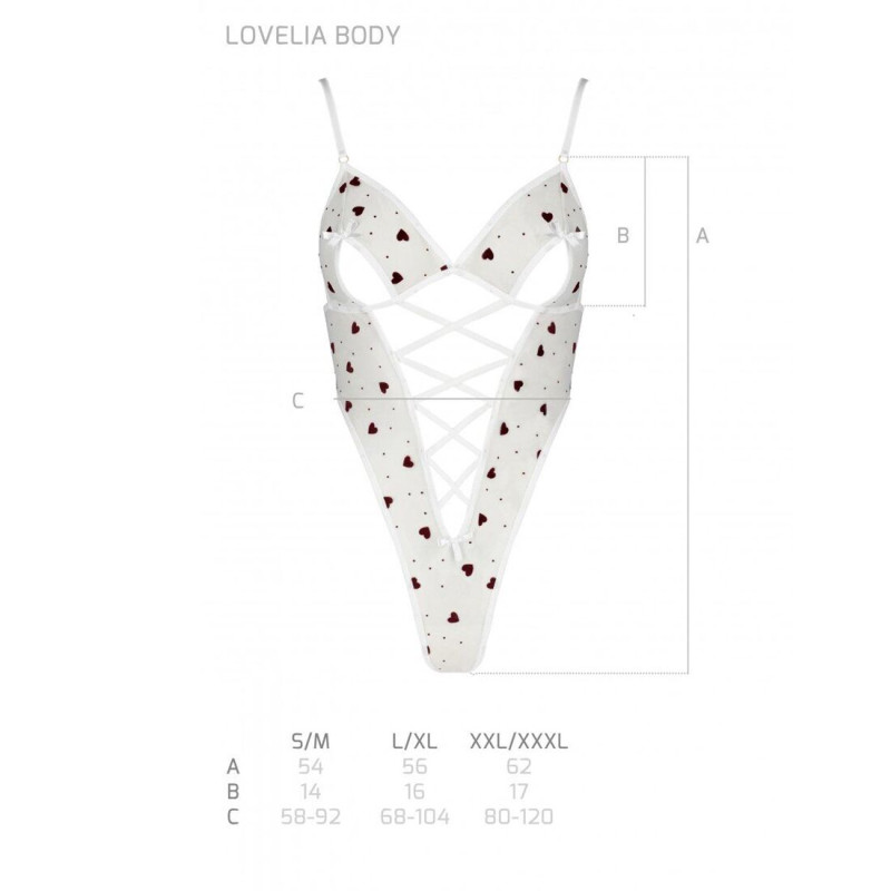 Эротический боди с рисунком Passion LOVELIA BODY white XXL/XXXL