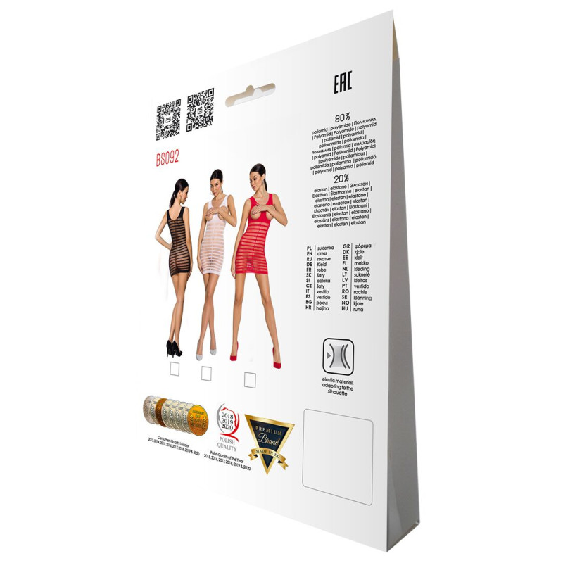 Бодистокинг-платье с открытой грудью Passion BS092 white Бодистокинг-платье с открытой грудью Passion BS092 white