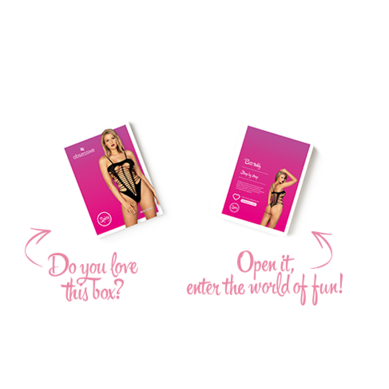 Бодістокінг із поперечними вирізами Obsessive B122 teddy чорний S/M/L Бодістокінг із поперечними вирізами Obsessive B122 teddy чорний S/M/L