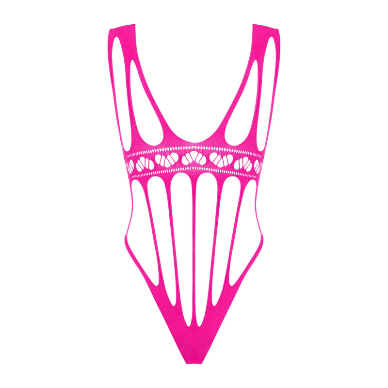 Сетчатый бодистокинг с продольными вырезами Obsessive B121 teddy розовый S/M/L Сетчатый бодистокинг с продольными вырезами Obsessive B121 teddy розовый S/M/L