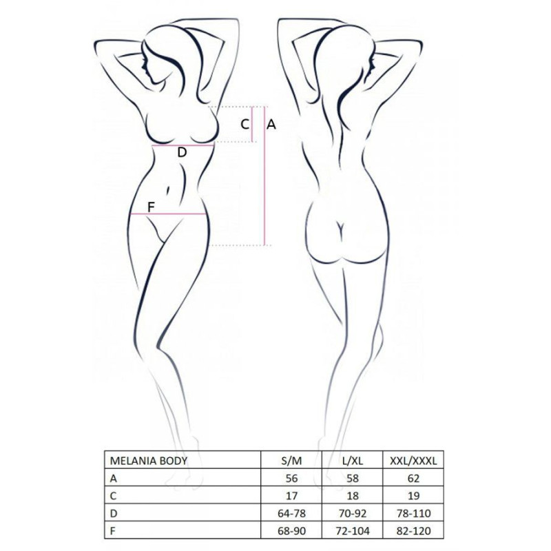 Боди Passion MELANIA BODY Черный S/M Боди Passion MELANIA BODY Черный S/M