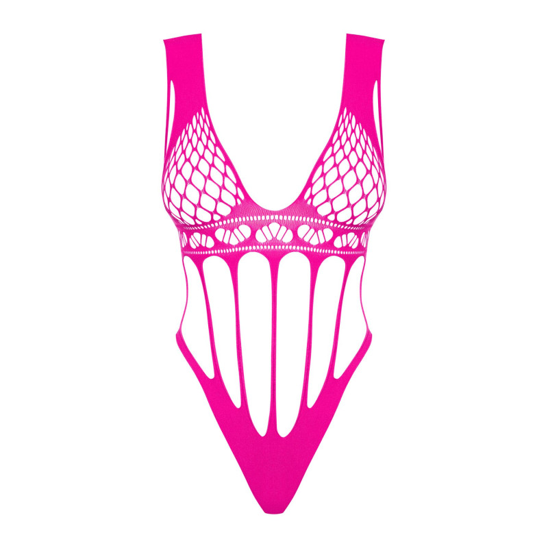 Сетчатый бодистокинг с продольными вырезами Obsessive B121 teddy розовый S/M/L Сетчатый бодистокинг с продольными вырезами Obsessive B121 teddy розовый S/M/L