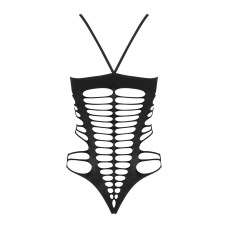 Бодістокінг із поперечними вирізами Obsessive B122 teddy чорний S/M/L