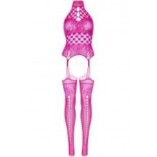 Кружевный бодистокинг с открытым доступом Leg Avenue High neck lace bodystocking One size