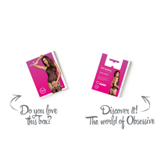 Бодистокинг Obsessive Bodystocking G316 цветочный декор, скрещенные подвязки black S/M/L