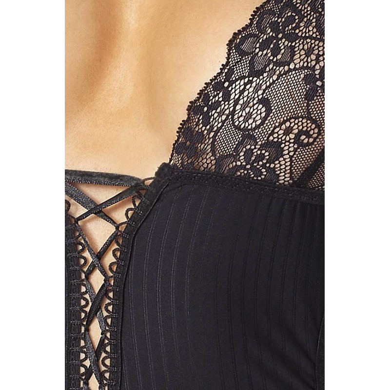 Кружевное эротическое Боди Passion ZOJA BODY S/M Черное