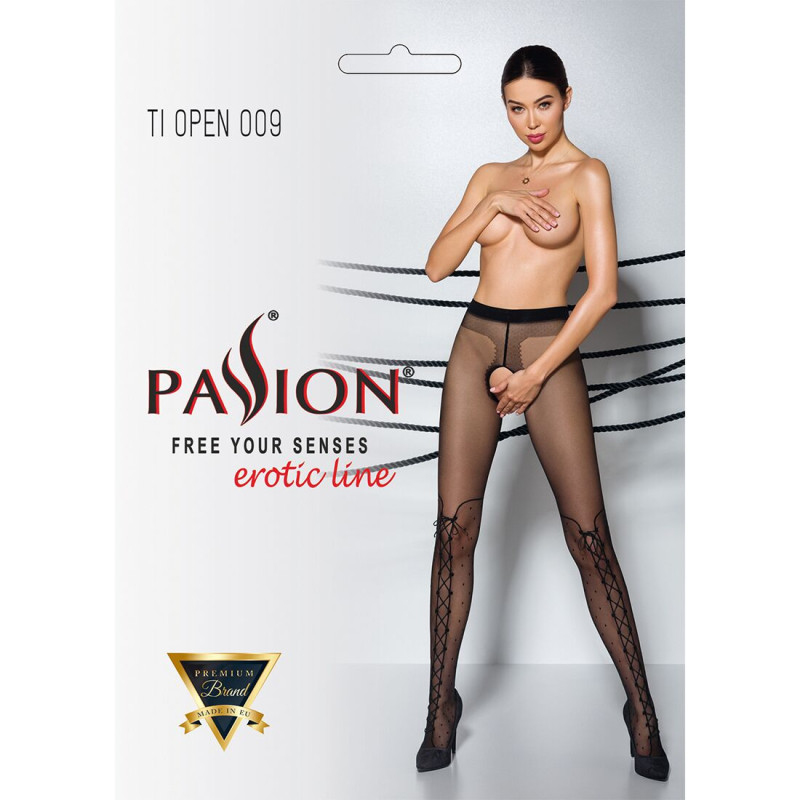 Колготки с открытым доступом Passion TIOPEN 009 black 1/2 (20 den) Колготки с открытым доступом Passion TIOPEN 009 black 1/2 (20 den)
