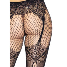 Колготки Leg Avenue Fishnet tights with back seam задний шов, кружево, сетка Black One size