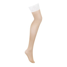 Чулки Obsessive Heavenlly stockings белые XL/2XL
