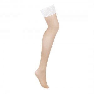 Панчохи Obsessive Heavenlly stockings білі XL/2XL