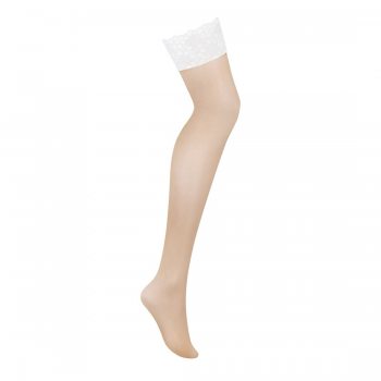 Чулки Obsessive Heavenlly stockings белые XL/2XL