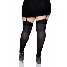 Плотные непрозрачные чулки Leg Avenue Opaque Nylon Thigh Highs Black plus size