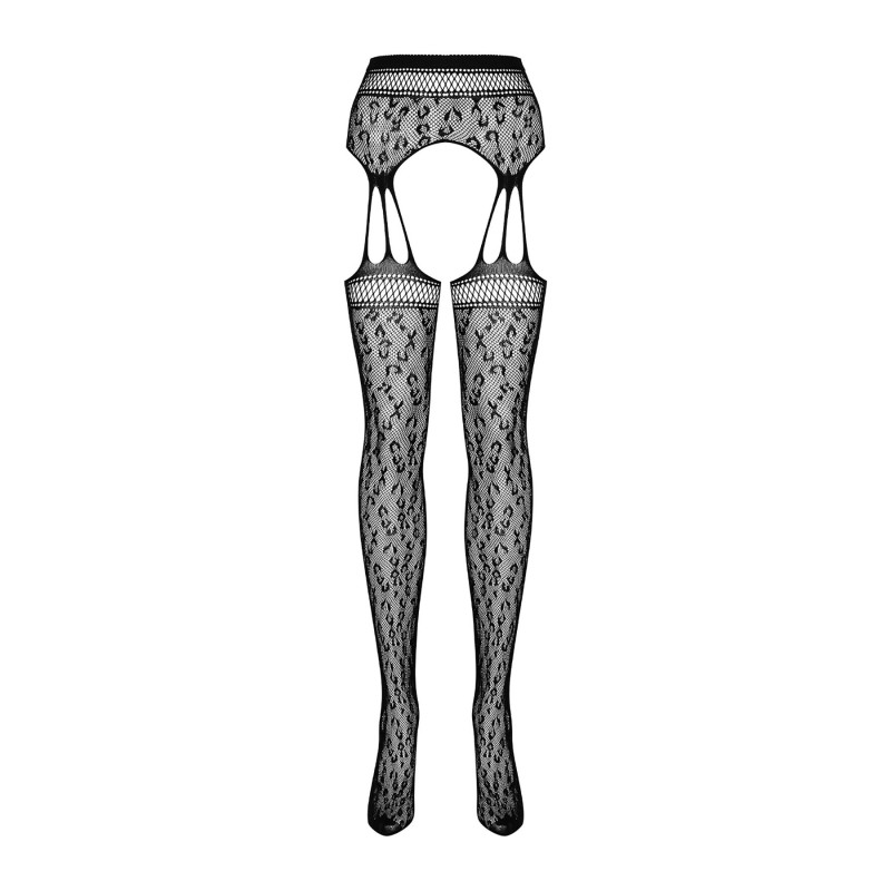 Сетчатые чулки-стокинги под леопард Obsessive Garter stockings S817 черные S/M/L Сетчатые чулки-стокинги под леопард Obsessive Garter stockings S817 черные S/M/L