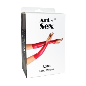 Виниловые метинки Art of Sex - Lora длинные, размер L, цвет красный
