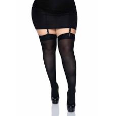 Плотные непрозрачные чулки Leg Avenue Opaque Nylon Thigh Highs Black plus size