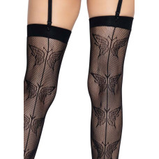 Чулки-сетка со швом сзади Leg Avenue Butterfly back seam this highs One size Black