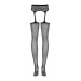 Сетчатые чулки-стокинги с цветочным рисунком Obsessive Garter stockings S207 черные S/M/L