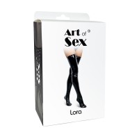 Сексуальні вінілові панчохи Art of Sex - Lora, розмір S, колір чорний