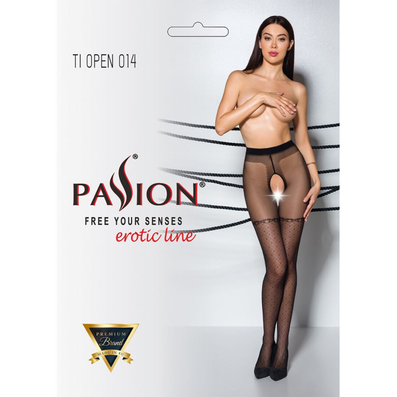Колготки с открытым доступом Passion TIOPEN 014 black 1/2 (20 den) Колготки с открытым доступом Passion TIOPEN 014 black 1/2 (20 den)