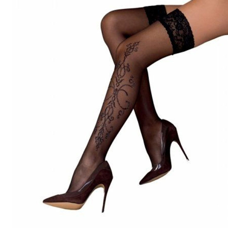 Черные чулки с эффектом татуировки Passion ST111 nero 5 (20 den) Черные чулки с эффектом татуировки Passion ST111 nero 5 (20 den)