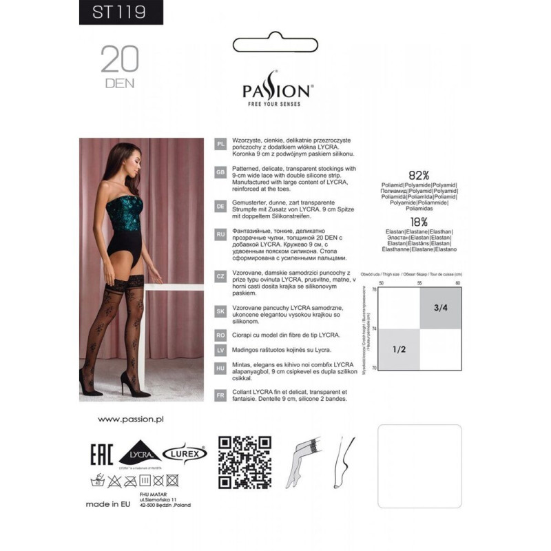 Чулки Passion ST119 черные 5 Чулки Passion ST119 черные 5