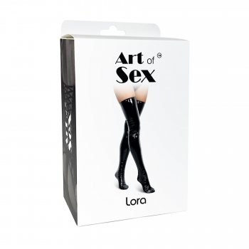 Сексуальные виниловые чулки Art of Sex - Lora, размер L, цвет красный